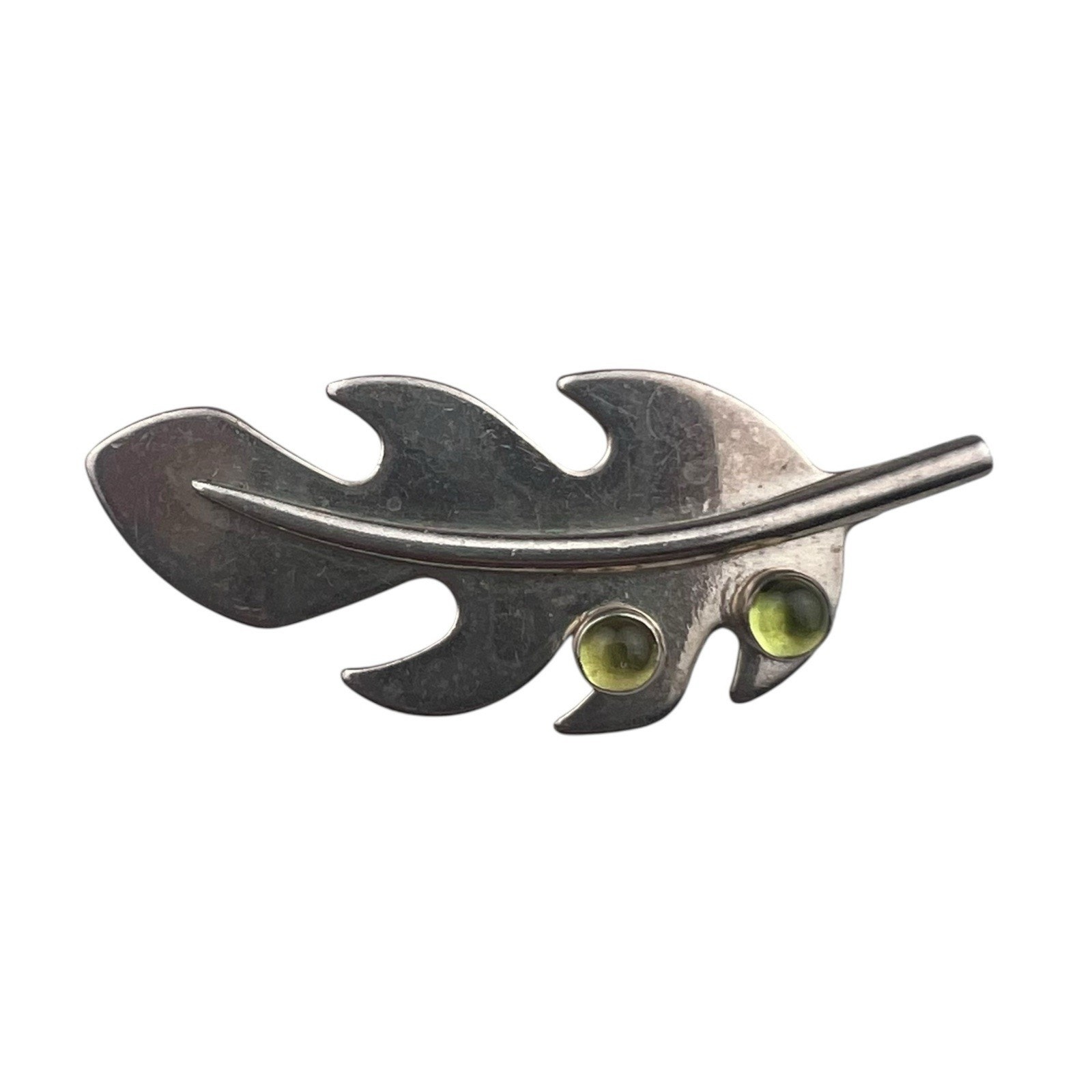 Dtr Desert Rose Trading Jay King Peridot Leaf Sterling Silver Brooch
